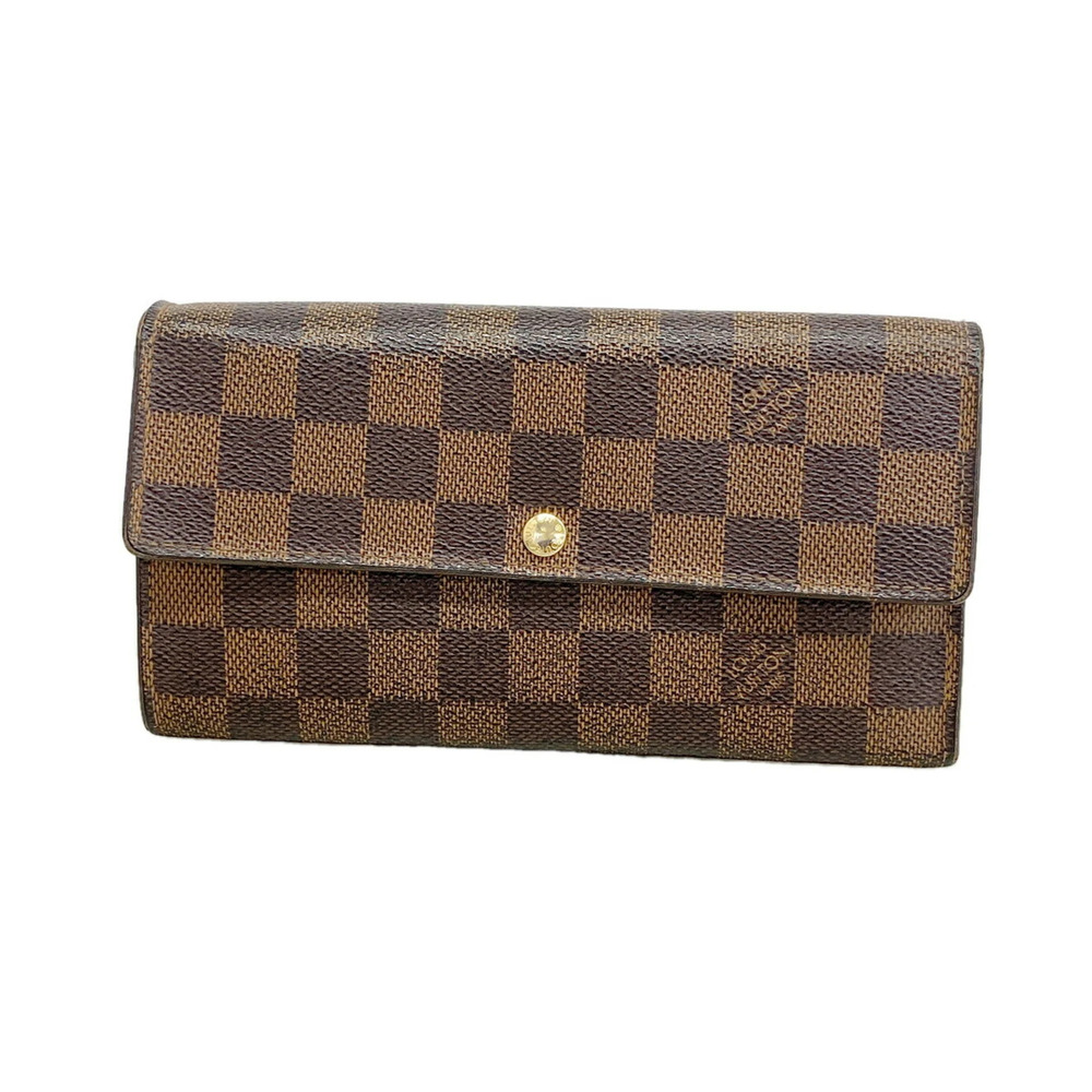Louis Vuitton Damier Portefeuille Sarah Long Wallet N61726 Ebene Women's